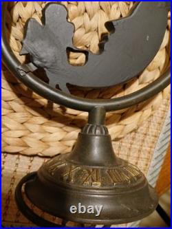 Art Deco Bronze Color Celestial Fairy Moon Stars Double Shade Lamp- Works