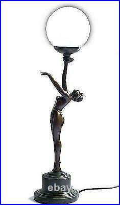 Art Deco Bronze Lighting'Nora Standing' Lady Table Lamp
