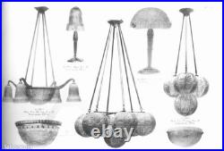Art Deco Bronze Table Lamp Hettier Vincent Basin Pressed Glass White EJG