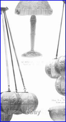 Art Deco Bronze Table Lamp Hettier Vincent Basin Pressed Glass White EJG