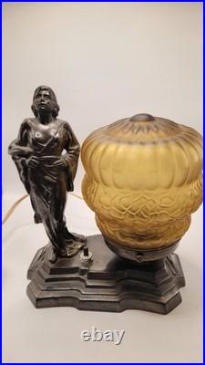 Art Deco Bronze Table Lamp See Description