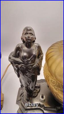 Art Deco Bronze Table Lamp See Description