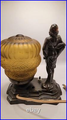Art Deco Bronze Table Lamp See Description