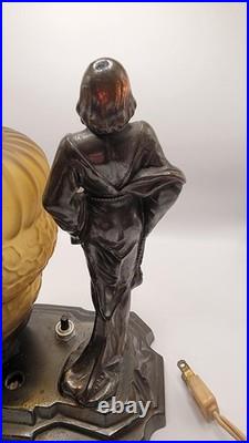 Art Deco Bronze Table Lamp See Description