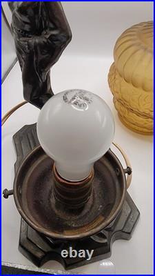 Art Deco Bronze Table Lamp See Description