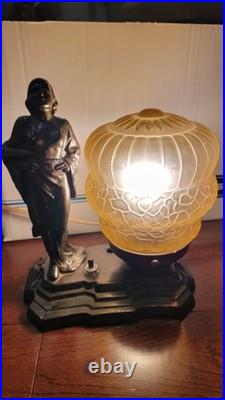 Art Deco Bronze Table Lamp See Description