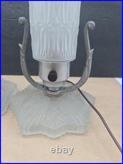 Art Deco Bullet Torpedo Skyscraper Lamps Headboard Lamp Boudoir 3 Lamp Set