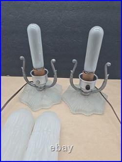 Art Deco Bullet Torpedo Skyscraper Lamps Headboard Lamp Boudoir 3 Lamp Set