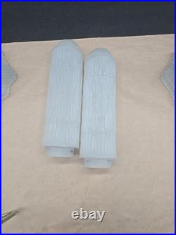 Art Deco Bullet Torpedo Skyscraper Lamps Headboard Lamp Boudoir 3 Lamp Set