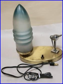 Art Deco Chrome Stork Table Lamp Skyscraper Bullet Shade vintage 1930s-50s