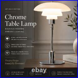 Art Deco Chrome Table Lamp Bauhaus Inspired Modern Luxury Accent Lighting