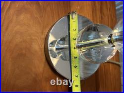 Art-Deco Crystal Ball Stacked Hi-QUALITY Table Lamps withDrum Shades & Pull Chains
