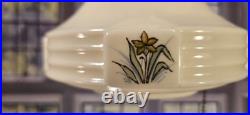 Art Deco Custard Botanical Ceiling Light Fixture Kitchen Hallway Pantry Pendant