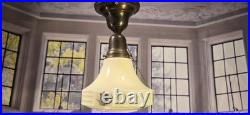 Art Deco Custard Botanical Ceiling Light Fixture Kitchen Hallway Pantry Pendant
