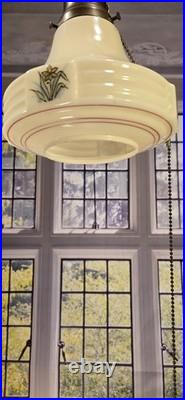 Art Deco Custard Botanical Ceiling Light Fixture Kitchen Hallway Pantry Pendant