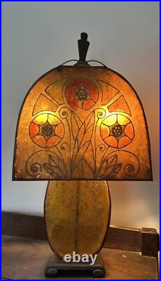 Art Deco Czech Mica & Glass Lamp