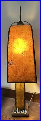 Art Deco Czech Mica & Glass Lamp