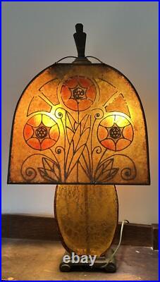 Art Deco Czech Mica & Glass Lamp