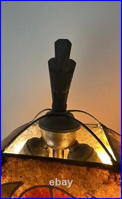Art Deco Czech Mica & Glass Lamp