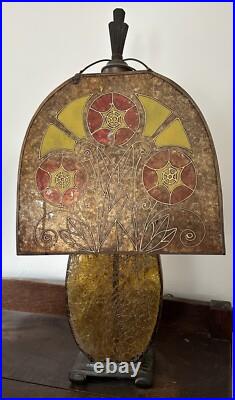 Art Deco Czech Mica & Glass Lamp