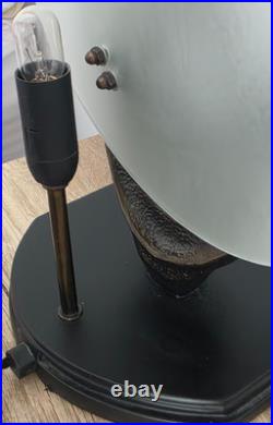 Art Deco Dancer Bronze Lady Figure Lamp Glass Shade VG Condition