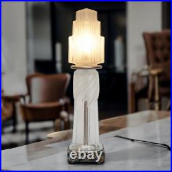 Art Deco Design Table Lamp Glass Tower Unique Skyscraper