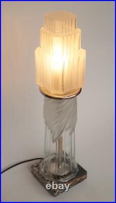 Art Deco Design Table Lamp Glass Tower Unique Skyscraper Art Deco Design Table Lamp Glass Tower Unique Skyscraper
