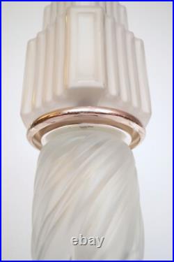 Art Deco Design Table Lamp Glass Tower Unique Skyscraper