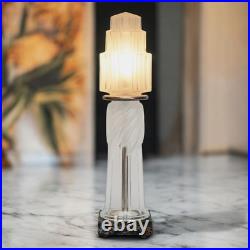 Art Deco Design Table Lamp Glass Tower Unique Skyscraper