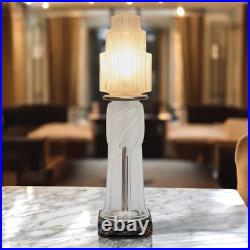 Art Deco Design Table Lamp Glass Tower Unique Skyscraper