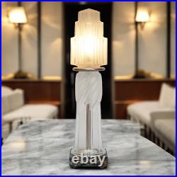 Art Deco Design Table Lamp Glass Tower Unique Skyscraper