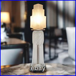 Art Deco Design Table Lamp Glass Tower Unique Skyscraper