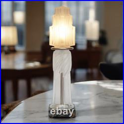 Art Deco Design Table Lamp Glass Tower Unique Skyscraper
