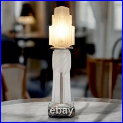 Art Deco Design Table Lamp Glass Tower Unique Skyscraper