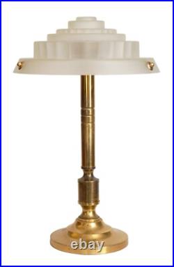 Art Deco Desk Lamp Golden Stairs Unique Brass Lamp Light