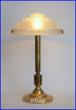 Art Deco Desk Lamp Golden Stairs Unique Brass Lamp Light