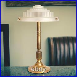 Art Deco Desk Lamp Golden Stairs Unique Brass Lamp Light