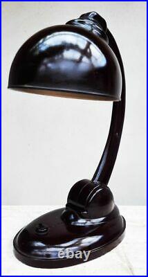 Art Deco E. K Cole Bauhaus Grande Lampe Bakelite Bordeaux Typ 1126