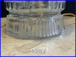 Art Deco Early Electric Glass, Antique Glass Lamp, Clear Glass Lamp with Ribbed
