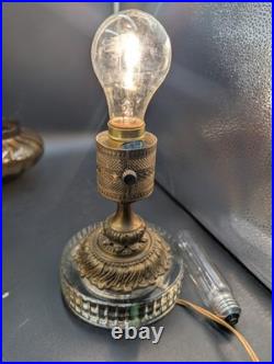 Art Deco Electric Waterfall Glass Fountain of Crystal Boudoir Table Lamp 1930s