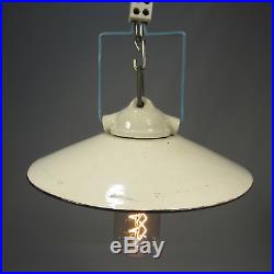 Art Deco Fabriklampe Emaille / Keramik Lampe Industrie Design Werkstatt Lampe