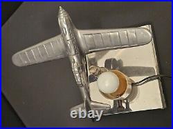 Art Deco Fighter Plane + Air Ship Lamp RARE! Perfect Condition