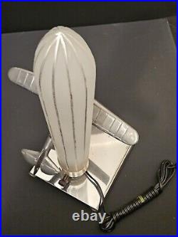 Art Deco Fighter Plane + Air Ship Lamp RARE! Perfect Condition