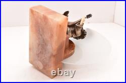 Art Deco Figural Jester Chiparus Madeline Player Accent Table Lamp Clown Acrobat