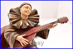 Art Deco Figural Jester Chiparus Madeline Player Accent Table Lamp Clown Acrobat