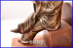 Art Deco Figural Jester Chiparus Madeline Player Accent Table Lamp Clown Acrobat