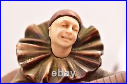 Art Deco Figural Jester Chiparus Madeline Player Accent Table Lamp Clown Acrobat