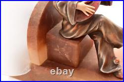 Art Deco Figural Jester Chiparus Madeline Player Accent Table Lamp Clown Acrobat