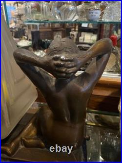 Art Deco Figural Nude Lamp with Frosted Glass Shade Art Deco Figural Nude Lamp with Frosted Glass Shade