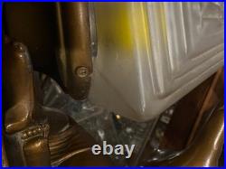 Art Deco Figural Nude Lamp with Frosted Glass Shade